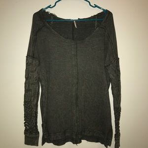 Free People Thermal Tunic with Embroidered Sleeve